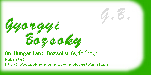 gyorgyi bozsoky business card